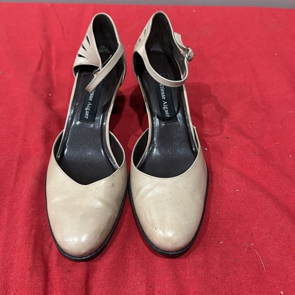 Etienne Aigner Cream Ankle Strap Heels - Picture 2 of 5